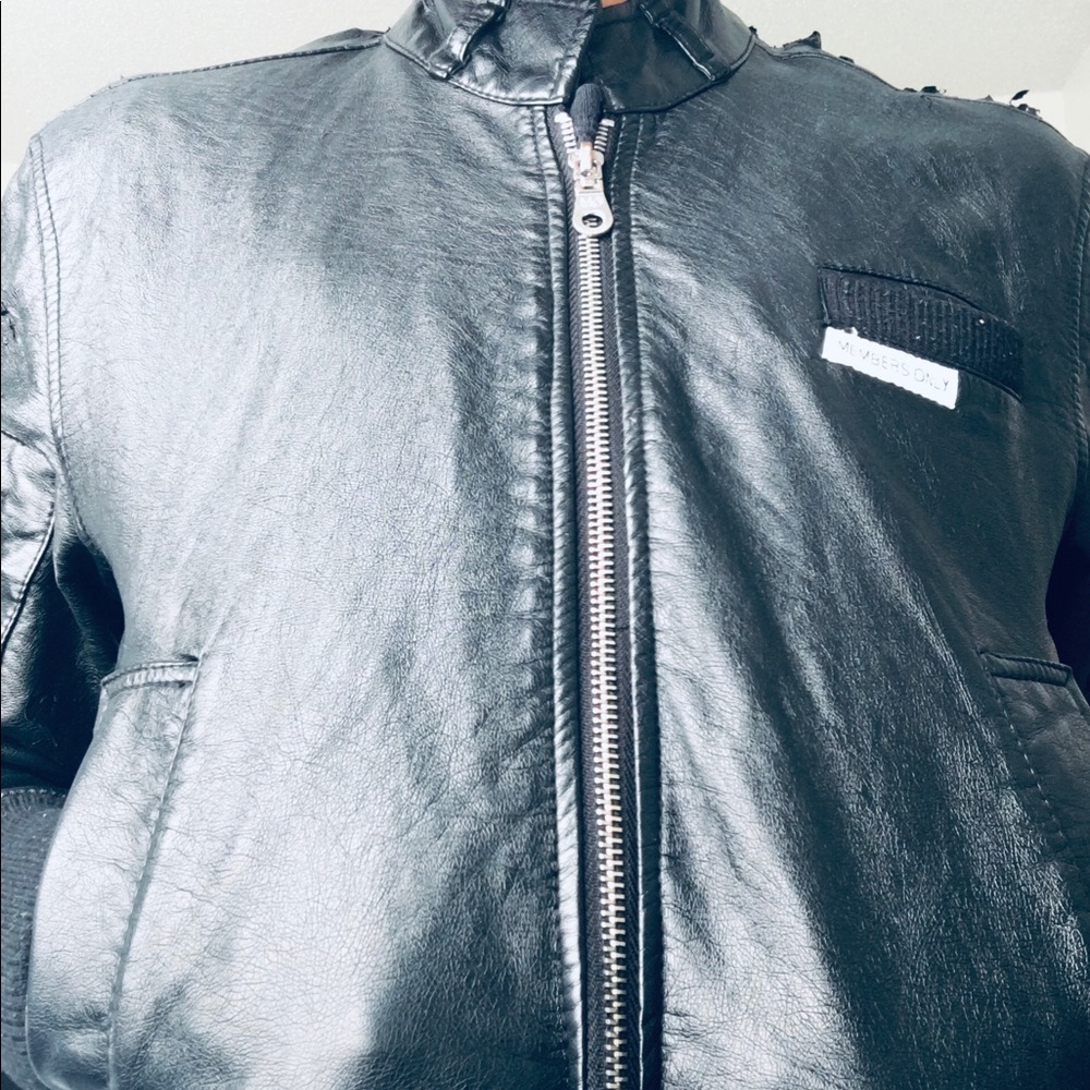 Cropped-ish leather jacket